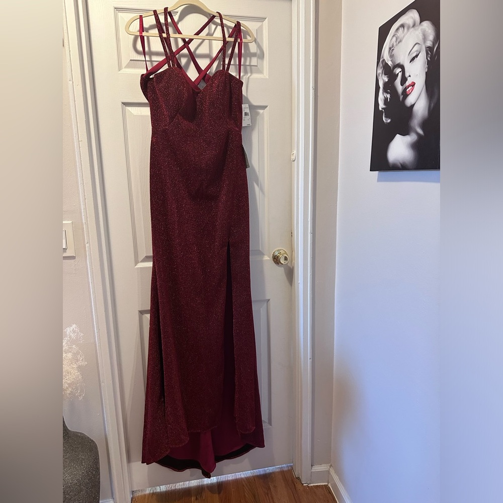 Burgundy sparkly women’s dress